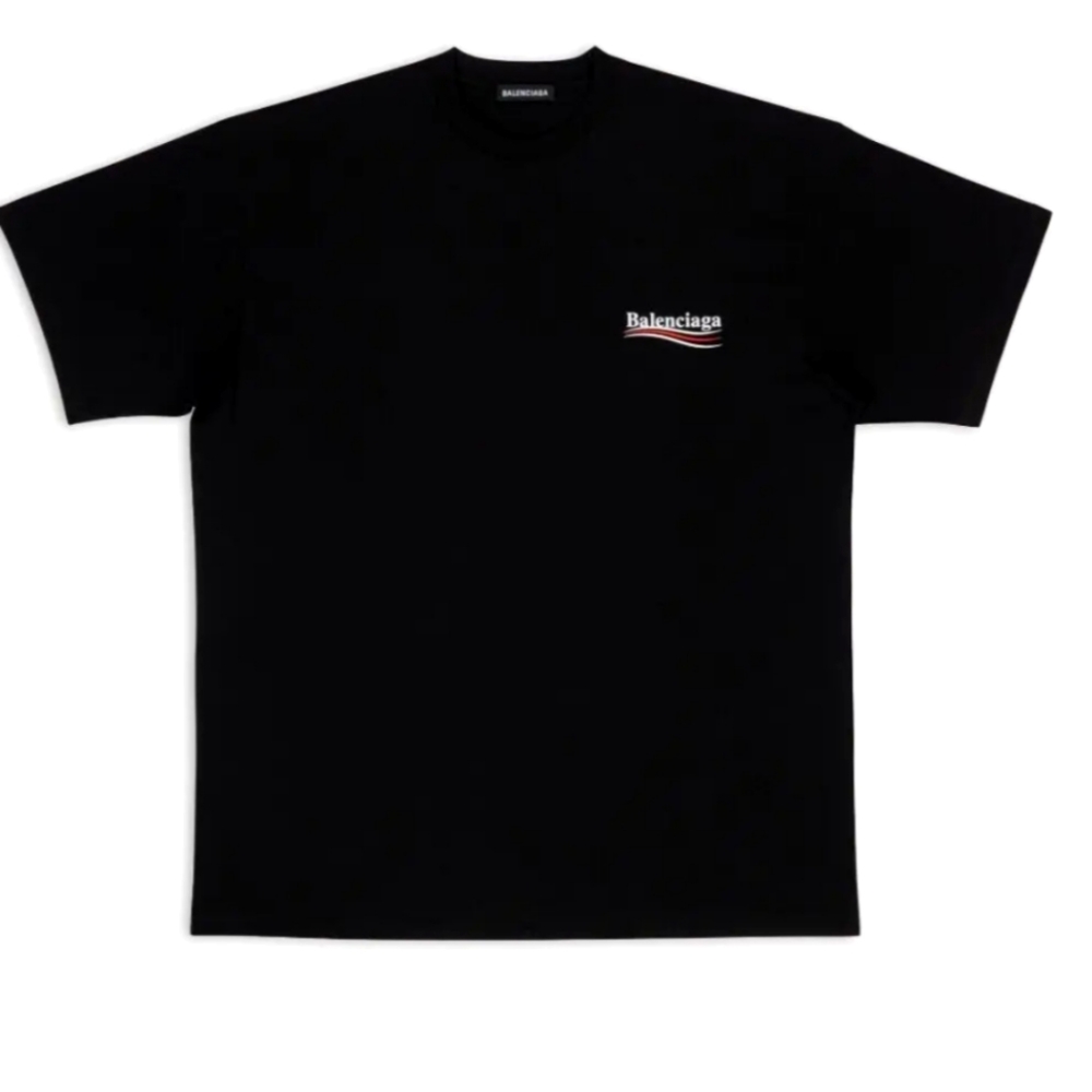 Balenciaga Men's Political Campaign T-Shirt Regular Fit in Black Medium